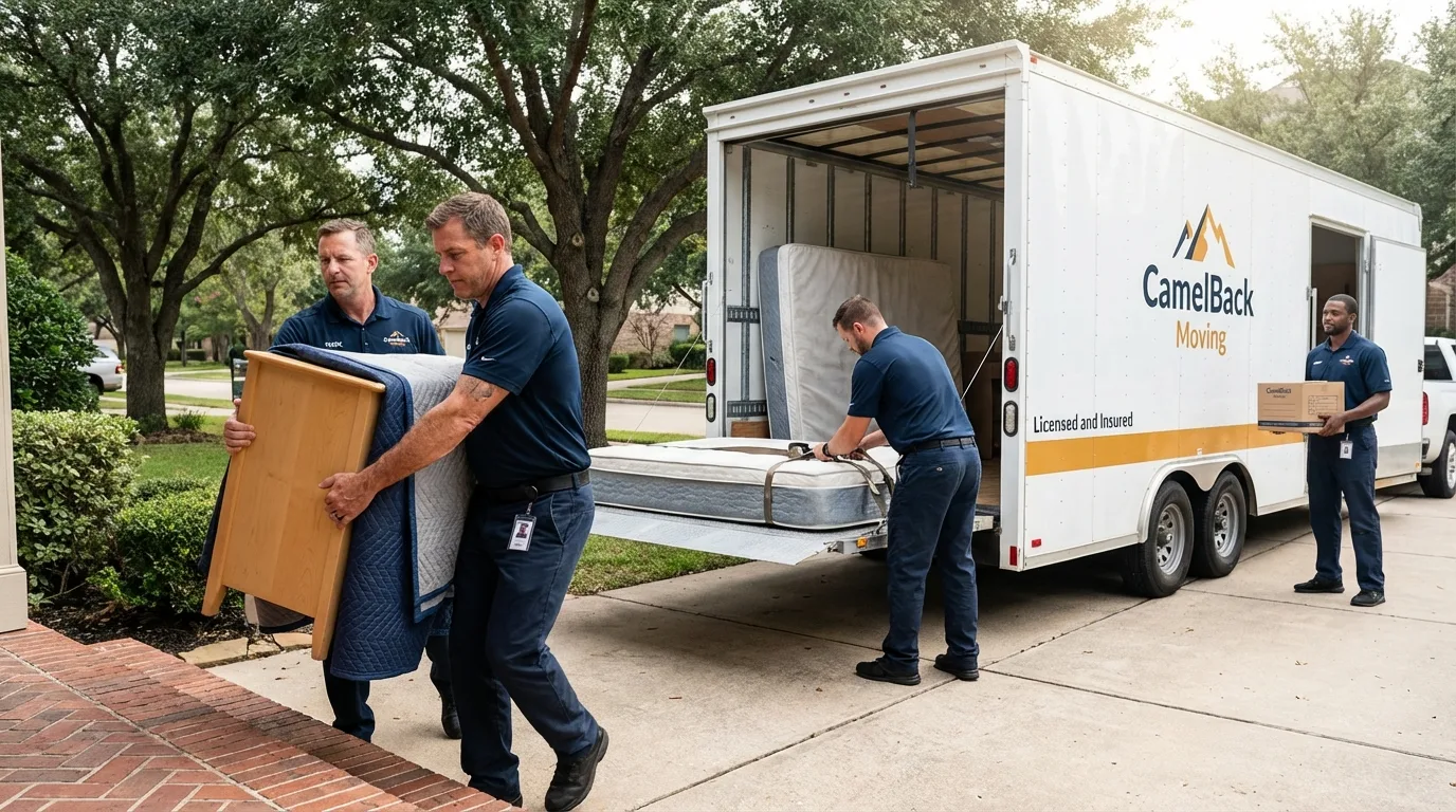Crew loading residential truck for cross-state move from Cartersville, GA